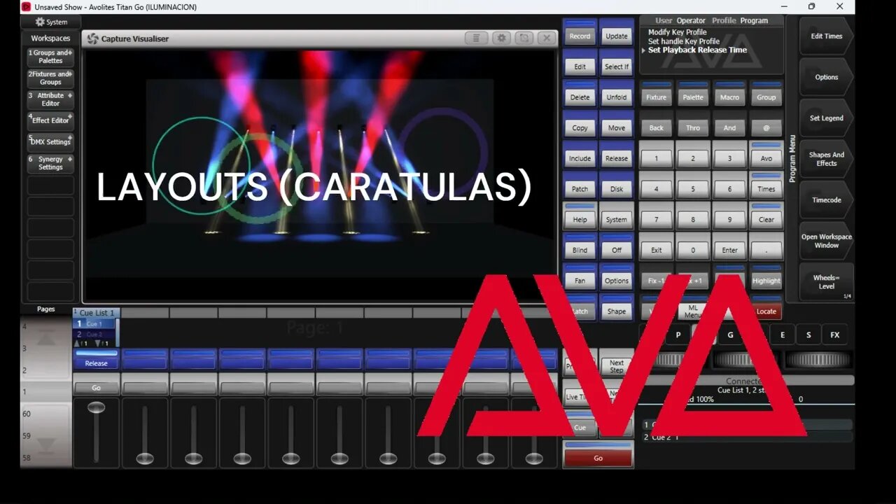 Avolites Titan Go v16 - Layouts Ejemplo rapido.