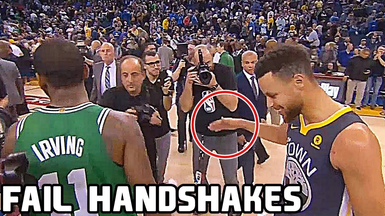 NBA weirdest handshake momentom