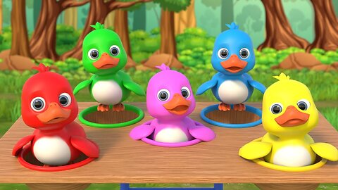 Five Colorful Surprise Eggs with Ducks Adventure 🐤