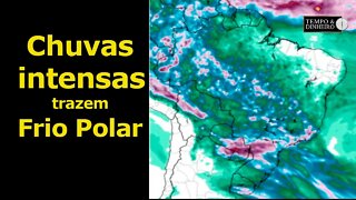 Chuvas intensas no Sul, Bahia e Tocantins abrem espaço para chegada de frio polar