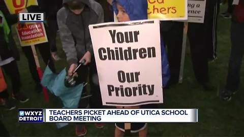 Teachers picket ahead of Utica school board meeting