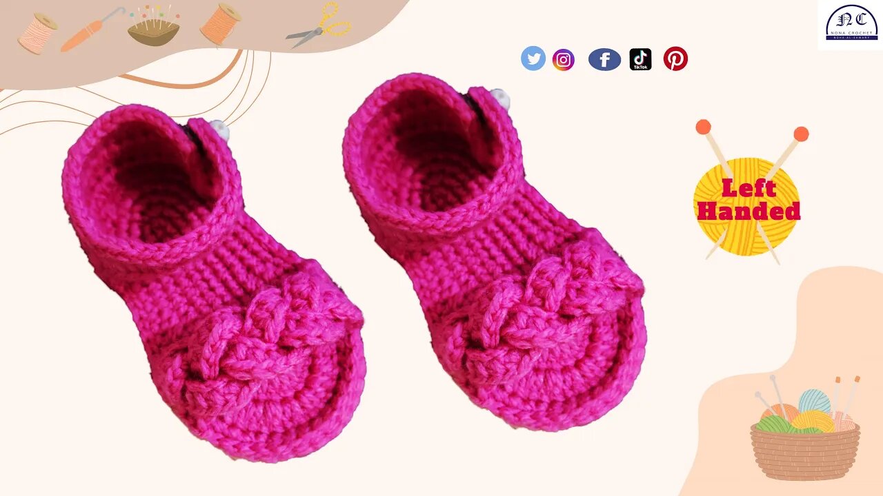 Step-by-Step Left-Handed Guide: Crochet Baby Sandal Pattern Made Easy!