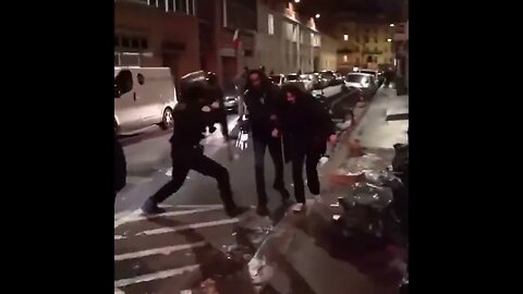 French Police Bashing into Civilians