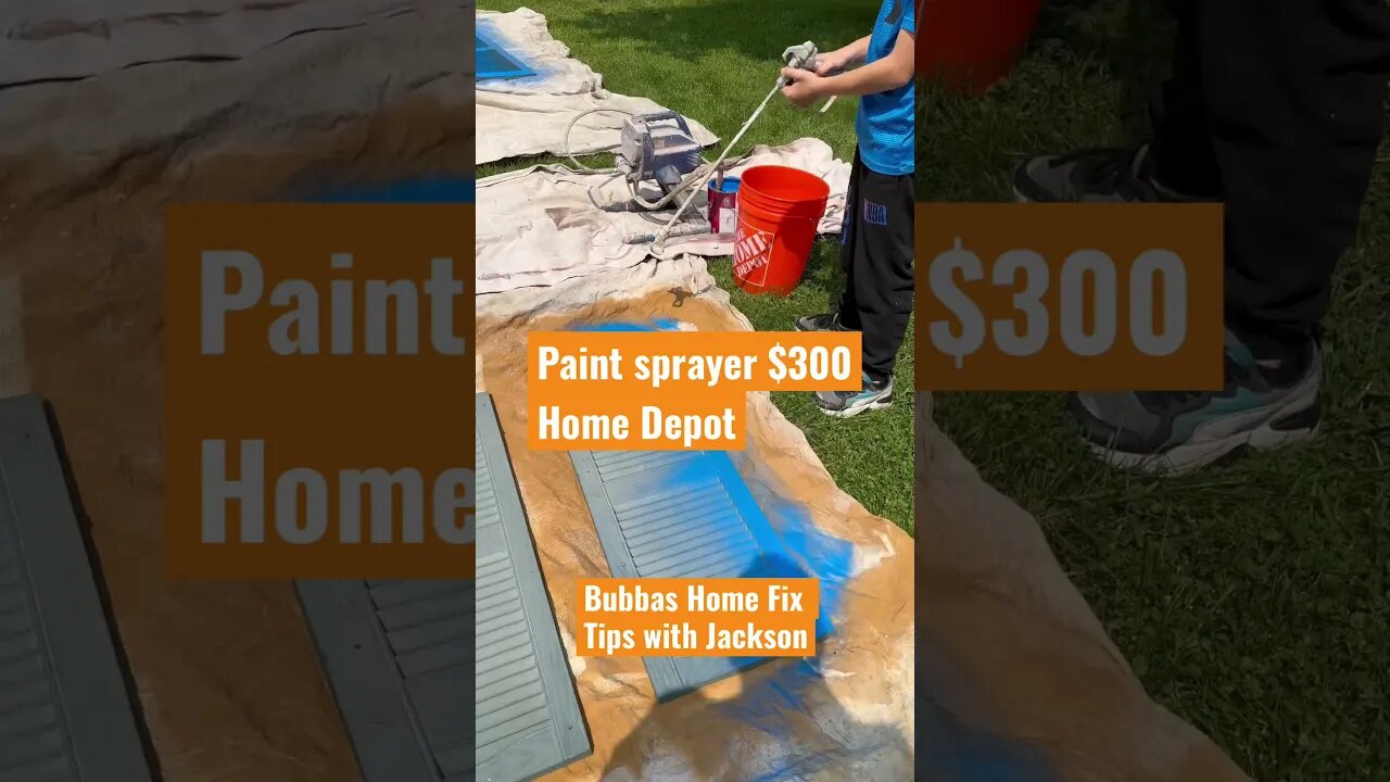 Spraying Shutters with Jack #diypainting #diyprojects #painting