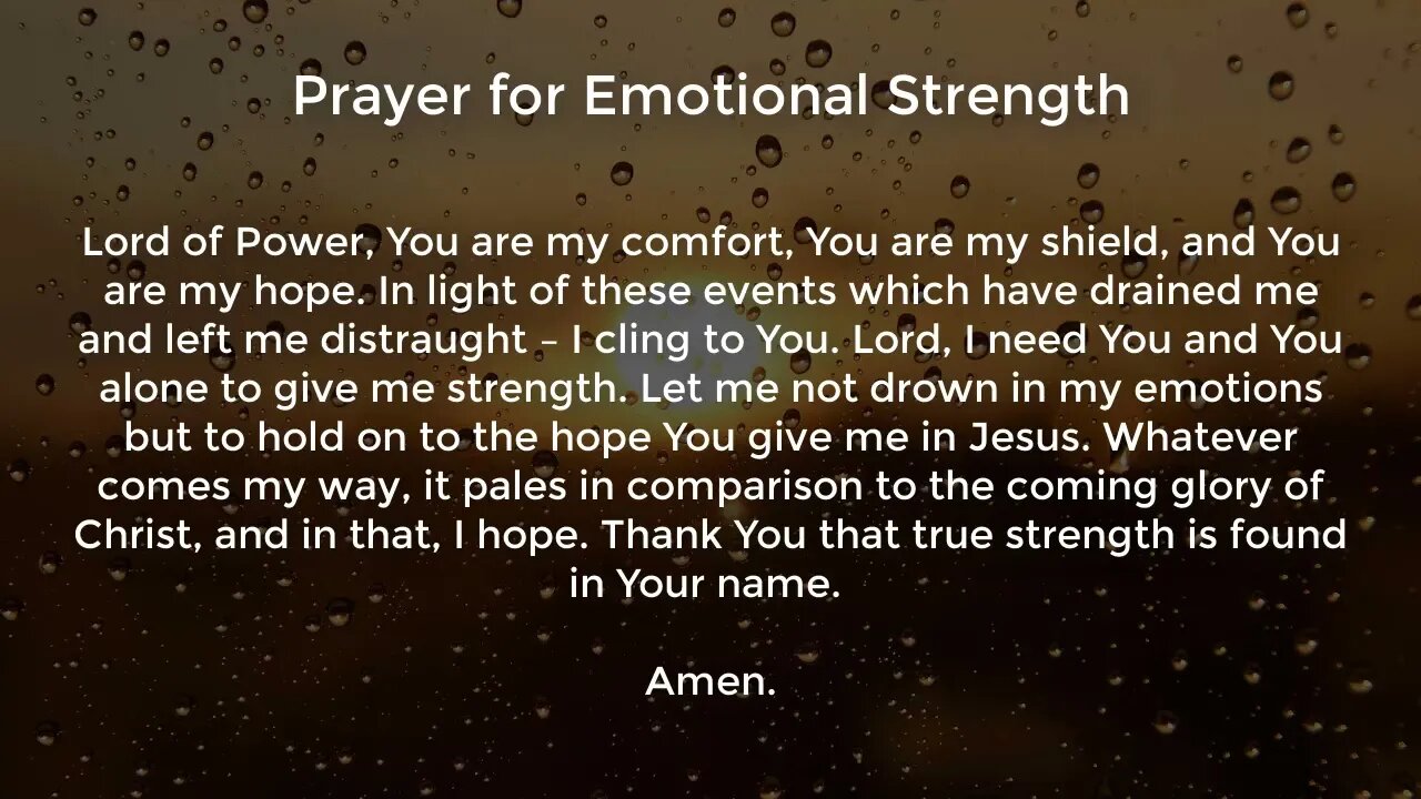 Prayer for Emotional Strength