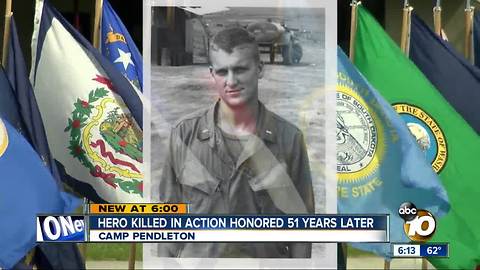 Hero killed in action honored 51 years later at Camp Pendleton