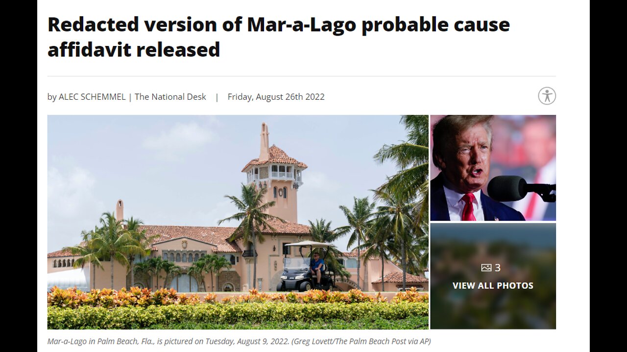 Redacted version of Mar-a-Lago probable cause affidavit released