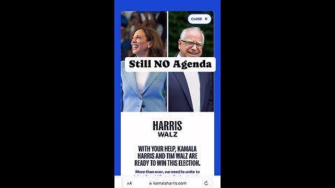 LOOK AT THIS: No Agenda on the Harris/Walz Website