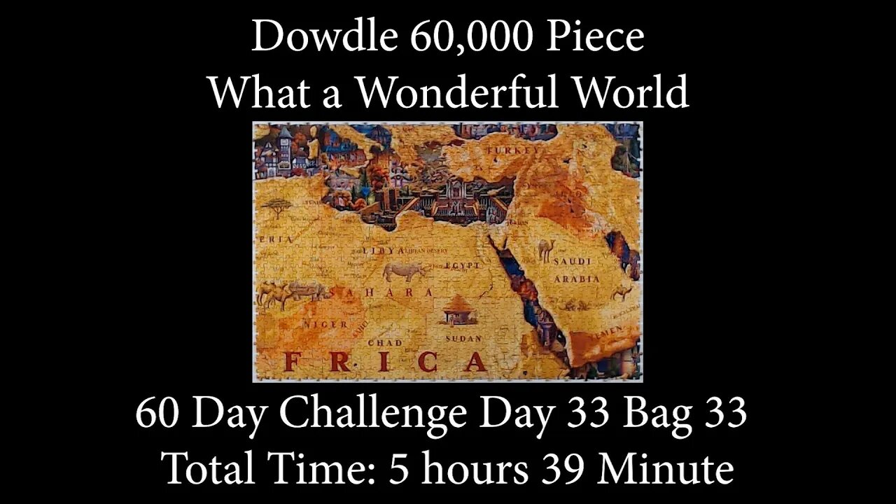 60,000 Piece Challenge What a Wonderful World Jigsaw Puzzle Time Lapse - Day 33 Bag 33!