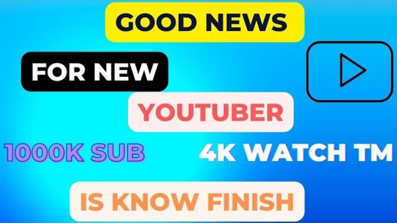 1k subscriber and 4k watch time finish