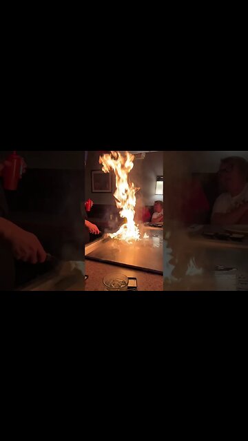 Japanese Hibachi Show Grill Fire