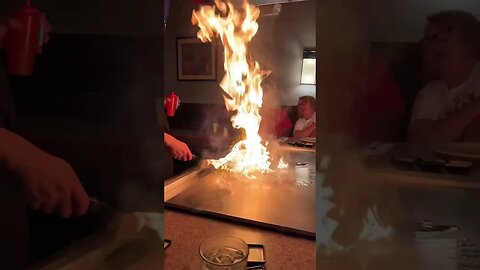 Japanese Hibachi Show Grill Fire