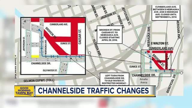 Road realignment underway as part of Water Street Project in Channelside