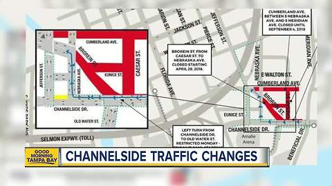 Road realignment underway as part of Water Street Project in Channelside