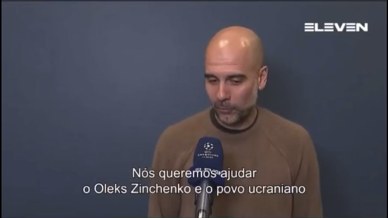 Pep Guardiola Que falava sobre a guerra na Ucrânia