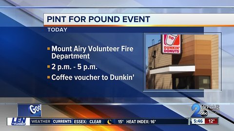 Donate blood and get a free pound of Dunkin coffee