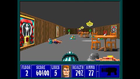 Wolfenstein 3D, DOS, 1992 - 100% Complete, Episode 3 Floor 2