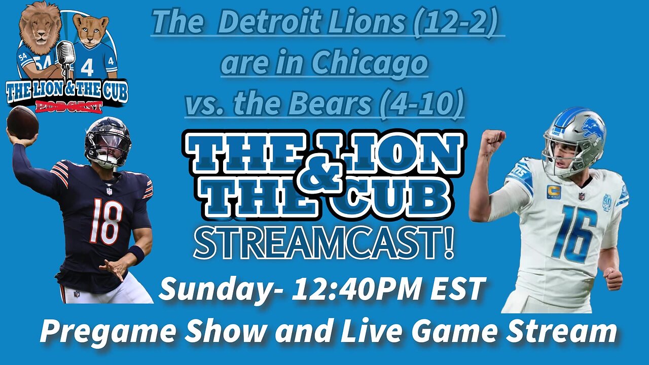 Detroit Lions at Chicago Bears We Have A Watch Party at 12:40 PM EST, Sunday #DetroitLions #NFL