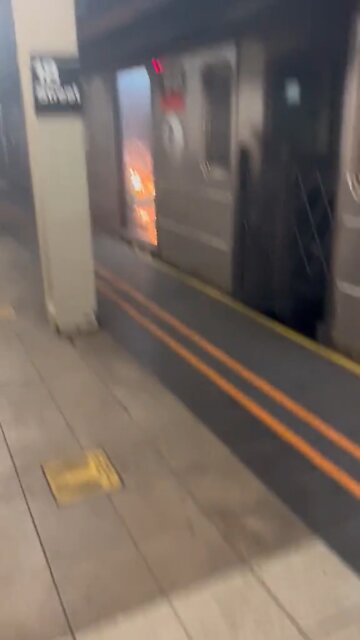 Sh!thole NYC subway on fire