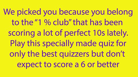 1% Club Trivia Quiz