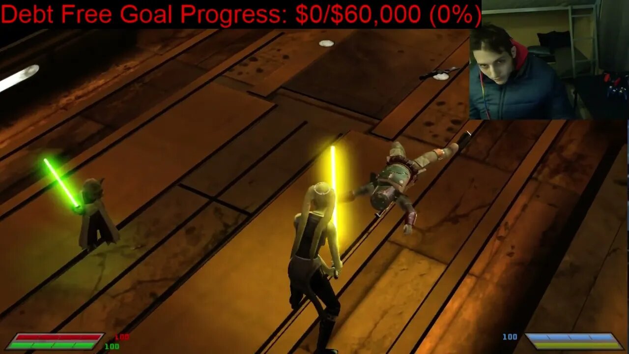 Yoda VS Boba Fett The Bounty Hunter In Battle With Commentary In Star Wars Jedi Knight Jedi Academy