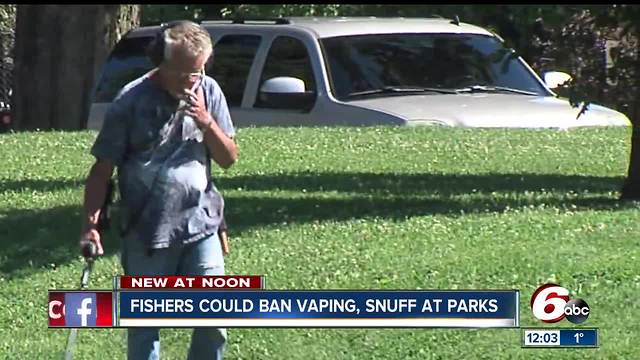 Fishers could ban vaping, chewing tobacco in parks