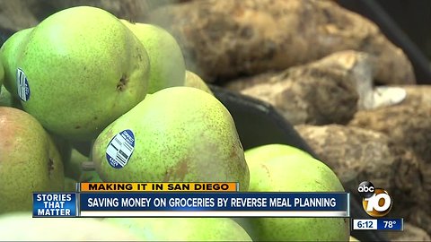 Saving money on groceries by reverse meal planning