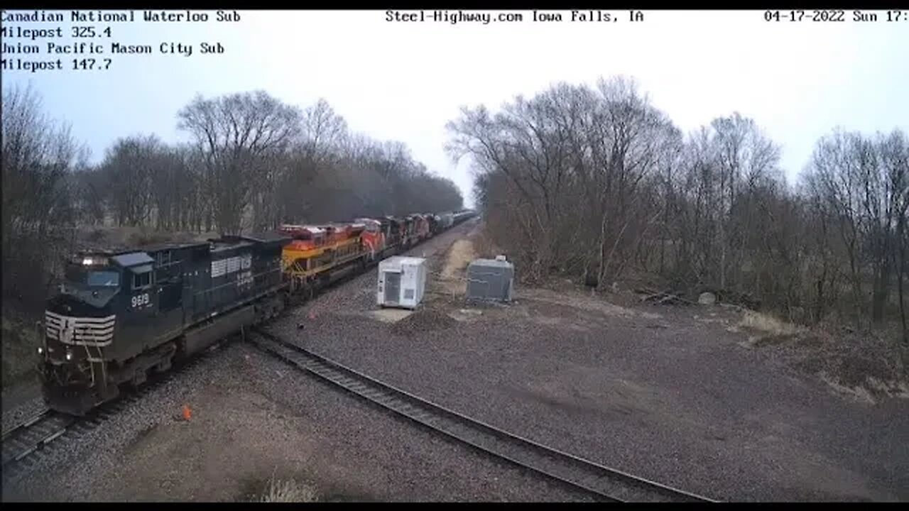 WB CN L571 Manifest with NS Leader and KCS unit at Mills Tower on April 17, 2022 #Steel Highway#