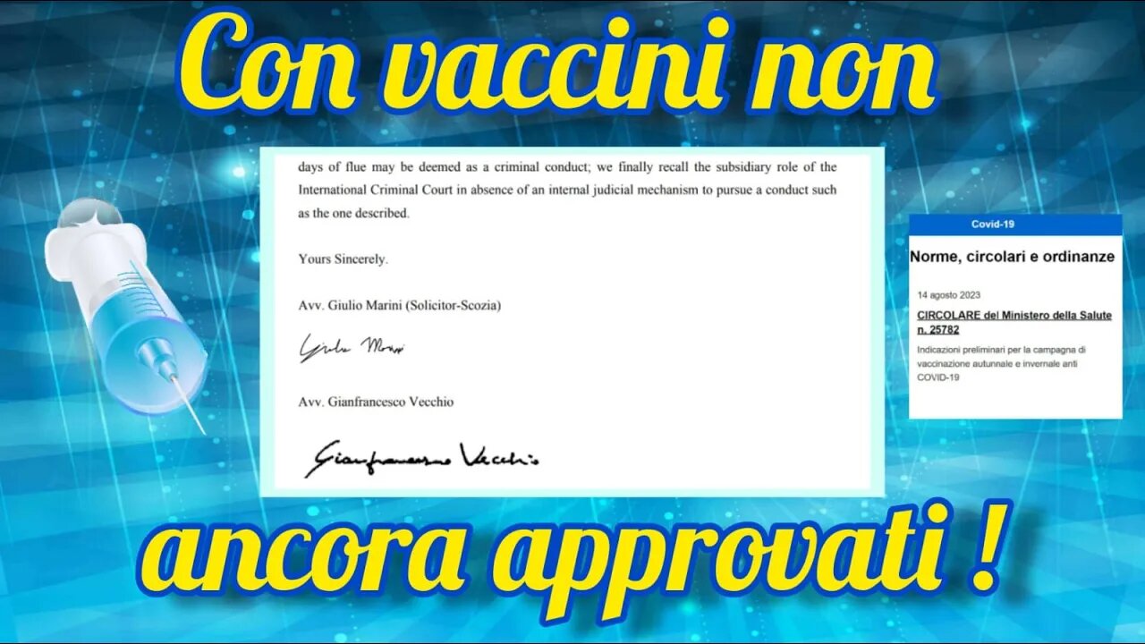 Campagna vaccinale autunnale - Gli avv. Vecchio e Marini scrivono alla Corte di giustizia europea!