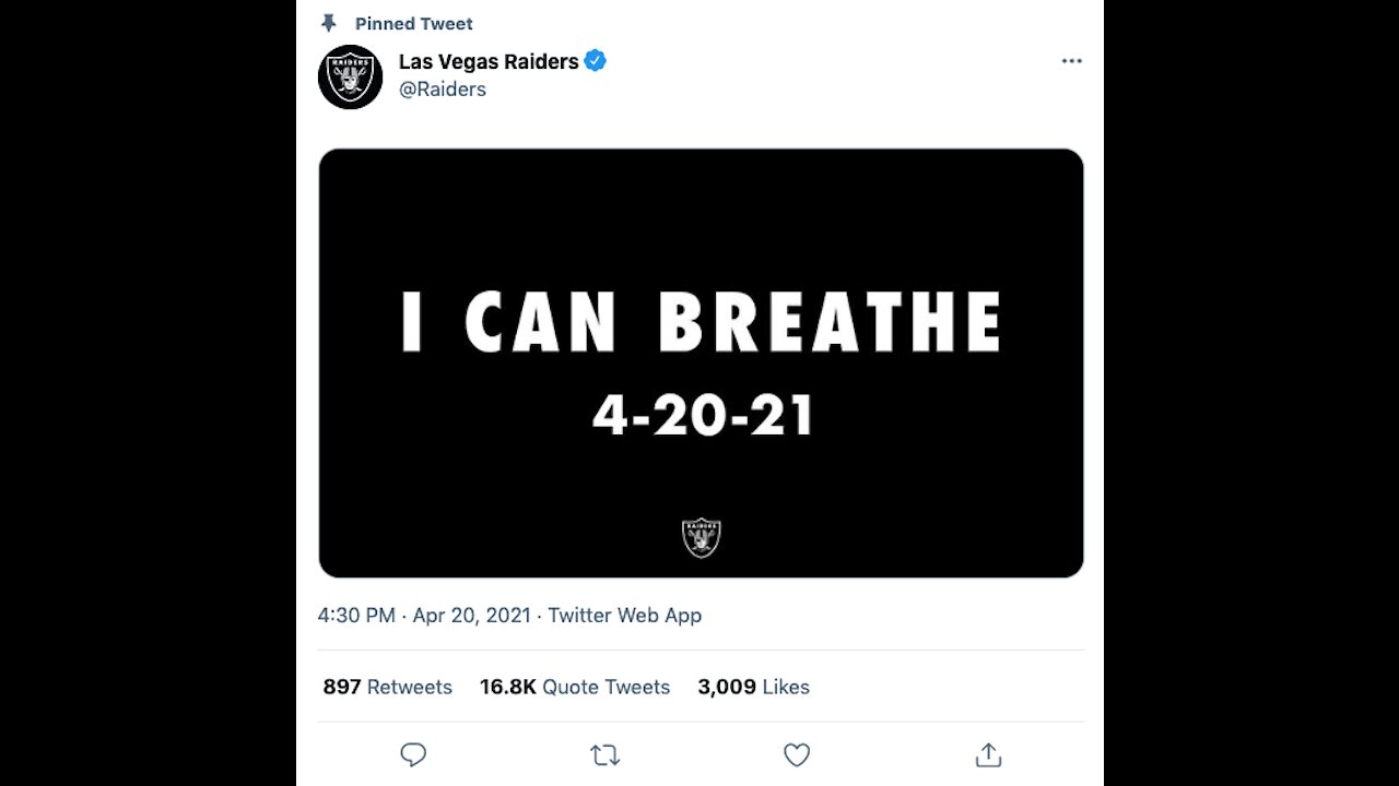 Las Vegas Raiders receive backlash for tweet following Chauvin verdict