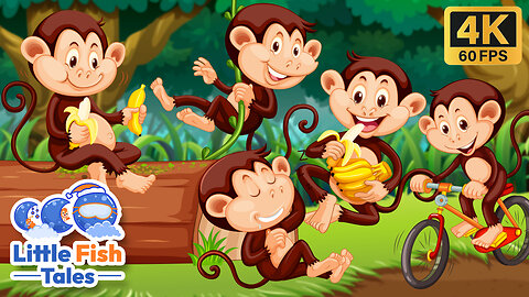 Five Little Monkeys | Nursery Rhymes | Little Fish Tales | #fivelittlemonkeys