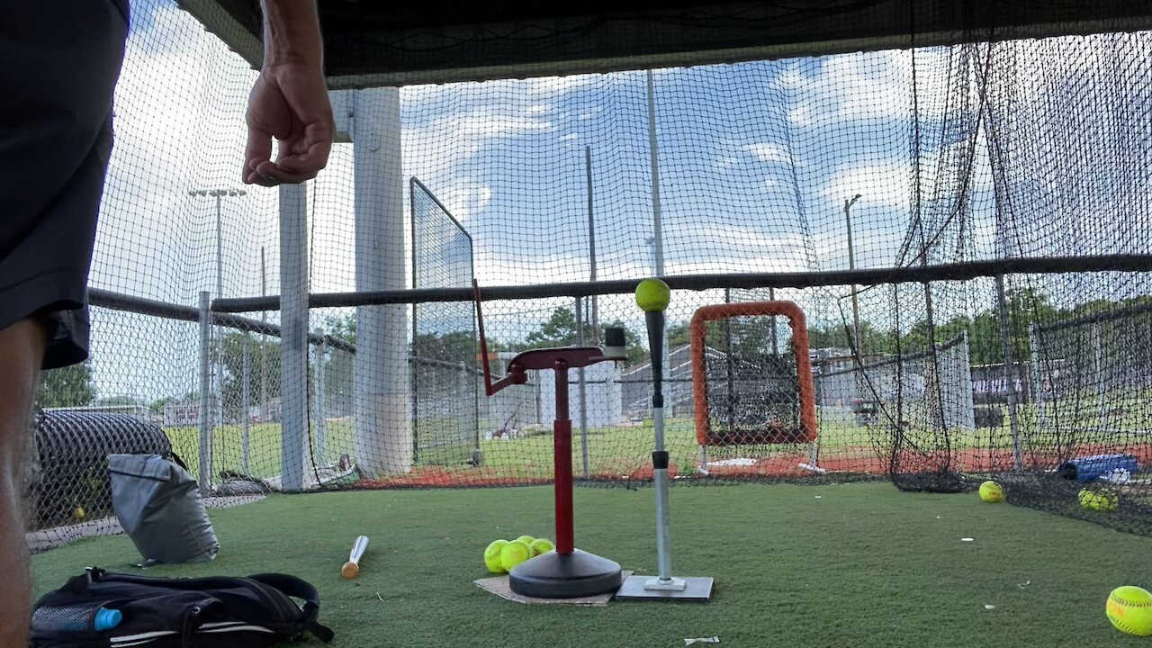 Batting practice tee work