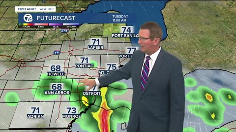 Evening storm chance decreases