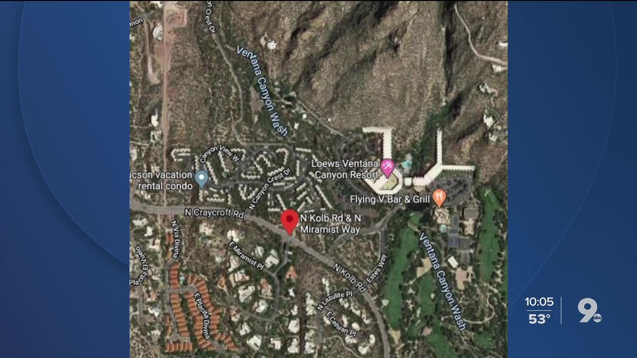 Water line break shuts down traffic near Ventana Canyon