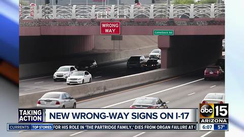 ADOT installs overhead signs to alert wrong-way drivers