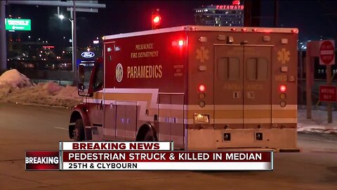 Police: Pedestrian standing in the median struck and killed by vehicle at 25th & Clybourn