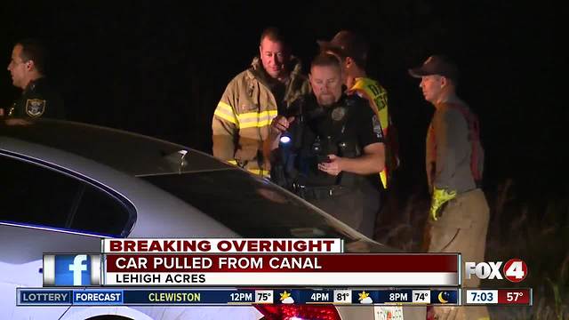 Vehicle lands head-first into Lehigh Acres canal after incident involving police