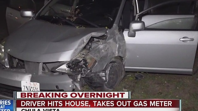 Driver hits house, takes out gas meter