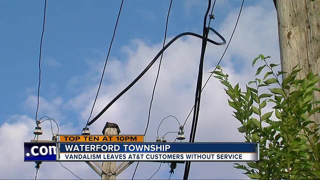 AT&T cables cut in Waterford Township