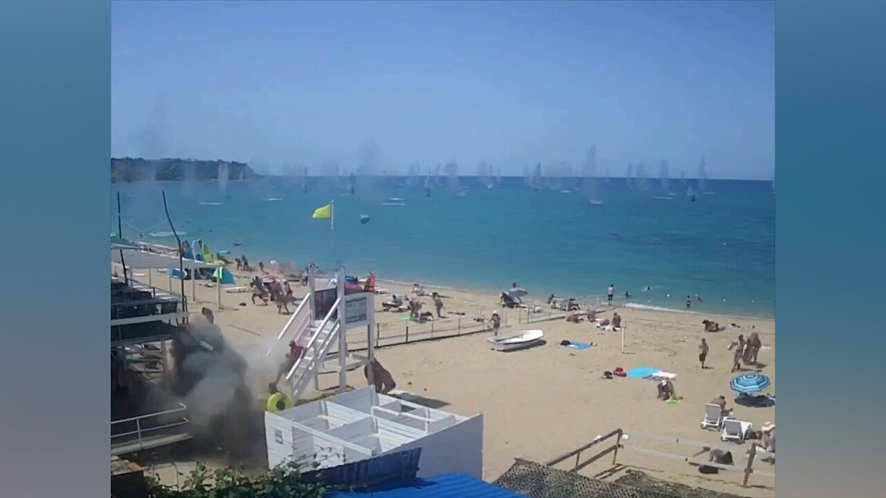 Russia: Footage from the U.S. ATACMS strike at the Sevastopol beach