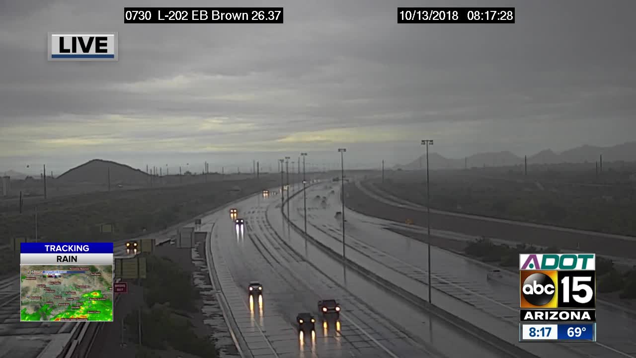 Rain falling in the Valley on Saturday morning
