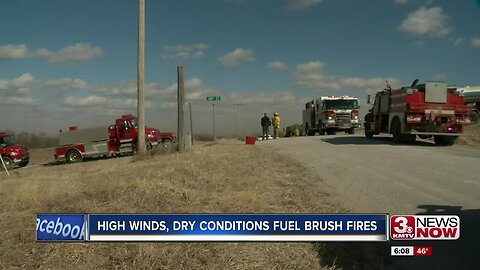 High winds, dry conditions fuel brush fires