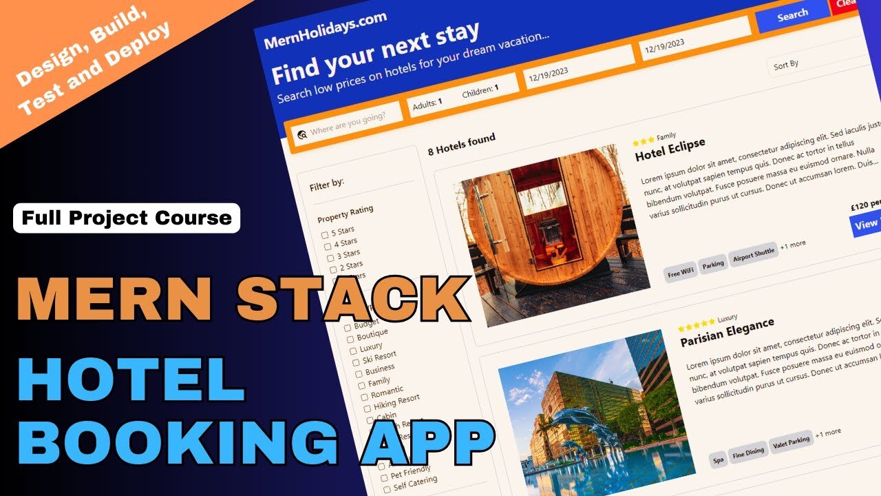 Complete MERN Stack Project_ Build a Hotel Booking App Like a Pro Developer Step-by-Step Course 2024