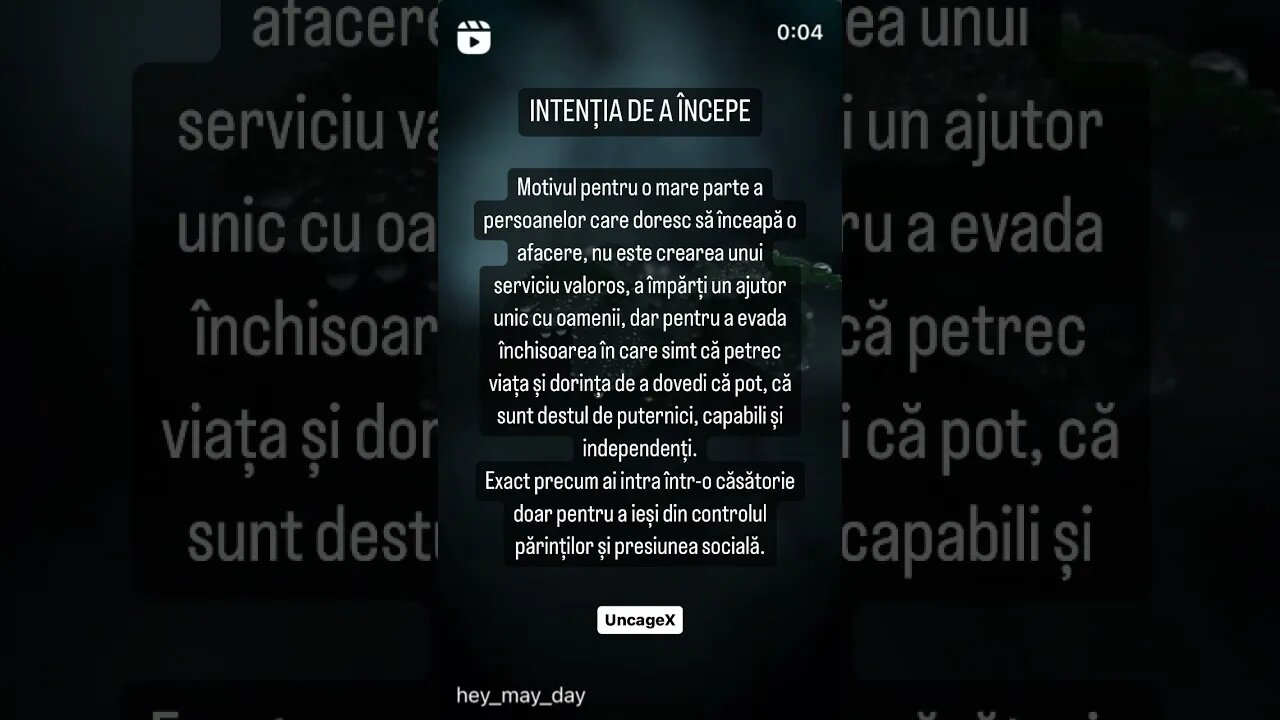 Intenția de a începe