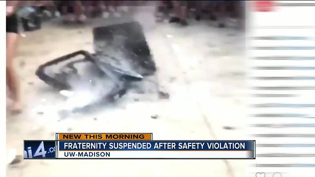 UW-Madison fraternity suspended after throwing a TV off roof