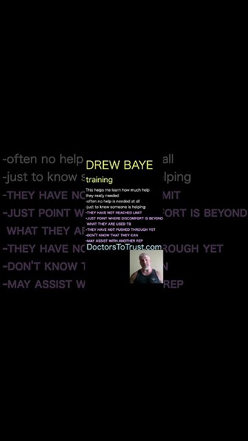 Drew Baye.Afterward, tell them: I did not help-it was you Did not do this for their physical benefit