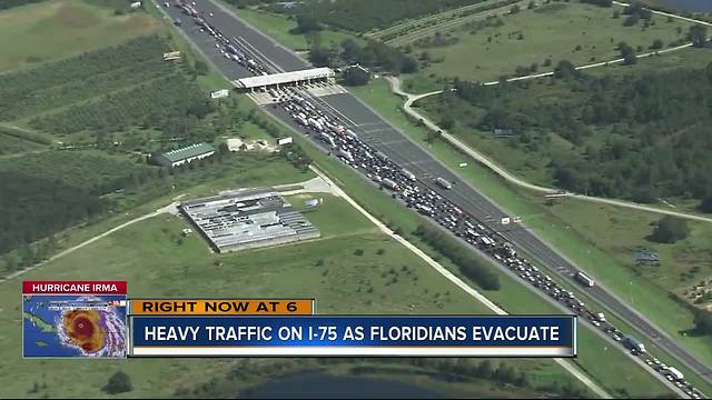 Heavy traffic on I-75 as Floridians evacuate