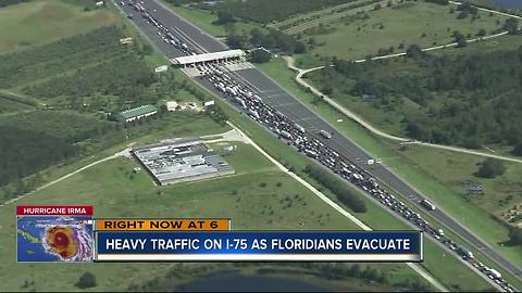 Heavy traffic on I-75 as Floridians evacuate