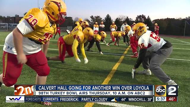 Calvert Hall seniors going for a sweep in the 98th Turkey Bowl