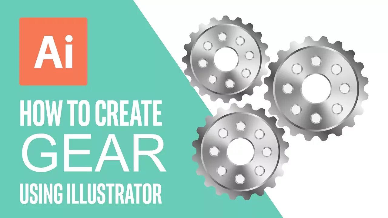 Create a gear quickly by using adobe illustrator